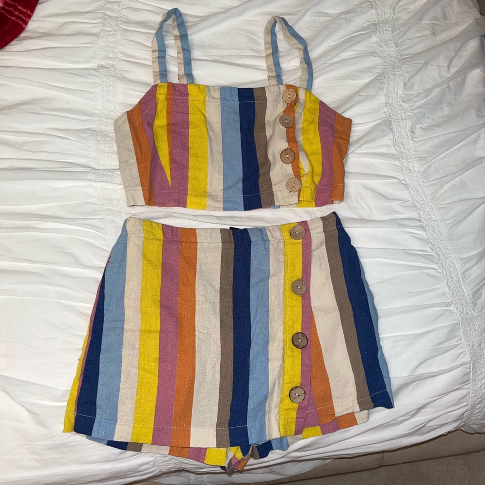 Two piece skort/crop top set size S